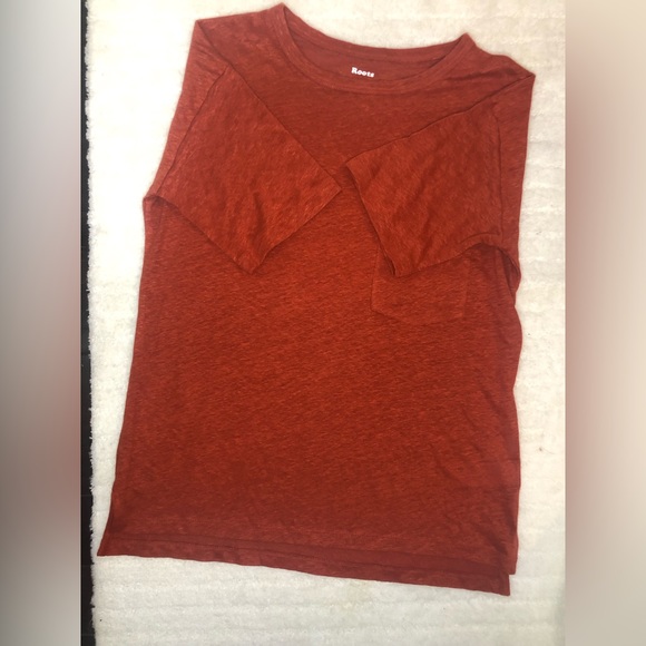 Roots Linen T-shirt - XS - Burnt Orange - Picture 2 of 3